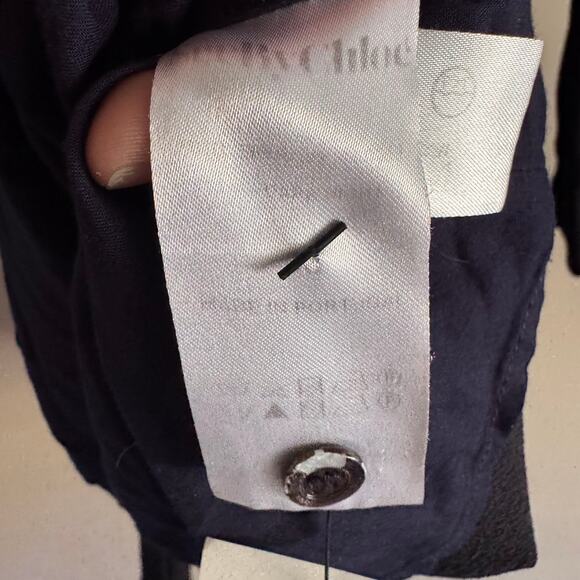 See By Chloe Neck Tie Bow Black Long Sleeve Mini Dress Size 38 US 6 - Picture 4 of 6